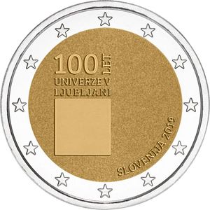 Монета «100 лет Университету Любляны» Словения 2019