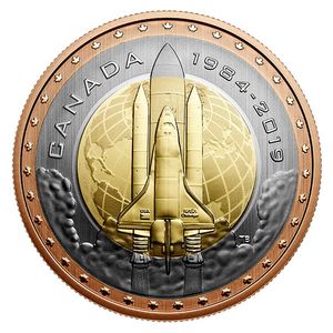 Монета «Первый полет канадца» Канада 2019