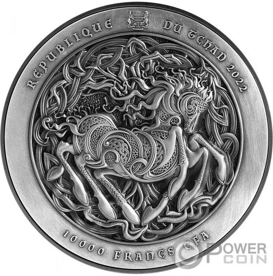 Монета «Вознесение Слейпнира» («ASCENSION OF SLEIPNIR») Чад 2022