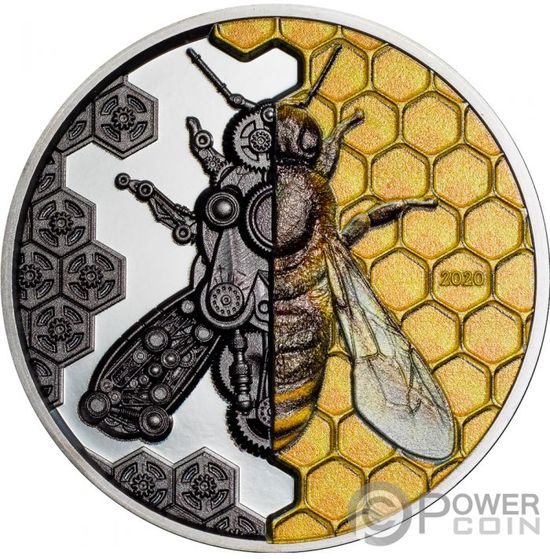 Монета «Механическая пчела» («MECHANICAL BEE») Монголия 2021