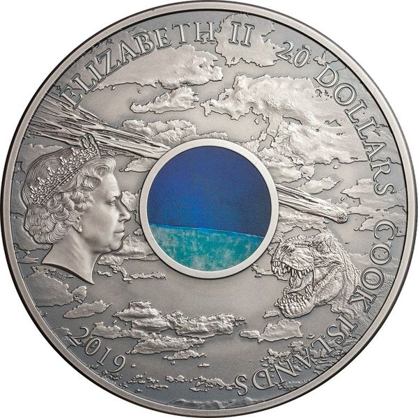 Монета «кратер Чиксулуб» («Chicxulub crater») Острова Кука 2019