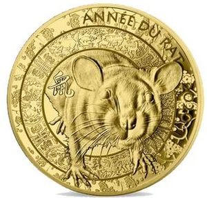 Монеты «Год мыши» Франция 2019