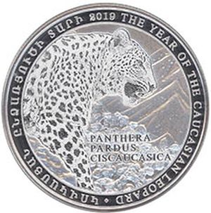 Монета «Год кавказского леопарда» Армения 2019