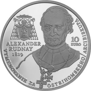 Монета «200 лет со дня назначения Шандора Руднаи архиепископа Эстергомского» Словакия 2019