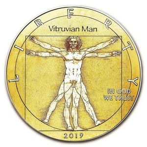 Монета «ВИТРУВИАНСКИЙ ЧЕЛОВЕК» («VITRUVIAN MAN») США 2019