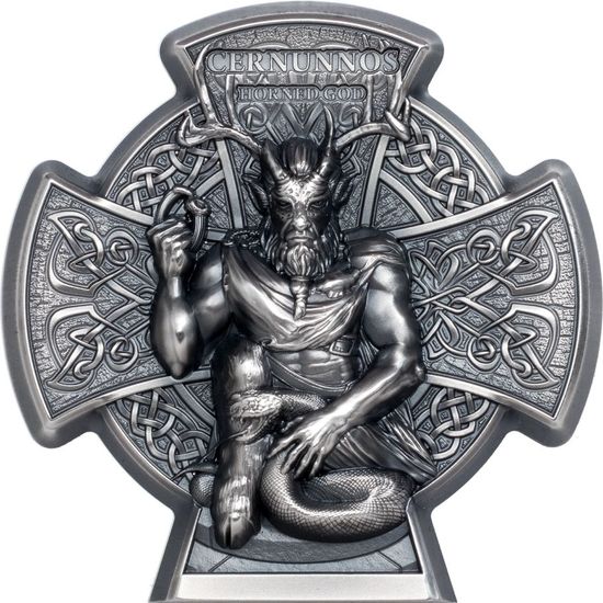 Монета «Цернуннос — рогатый бог» Остров Мэн 2021