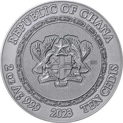 Монетный двор MINT XXI от имени Республики Ганы продолжил в 2023 году серию «Цитаты жизни» («Life Quotes») новым выпуском «Орлы и вороны» («Eagle and Raven»).