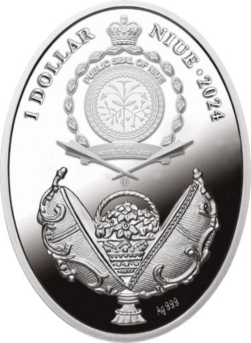 Монета «Счастливое пасхальное яйцо» Ниуэ 2024